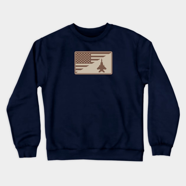 F-15 Eagle US Flag Patch (desert subdued) Crewneck Sweatshirt by TCP